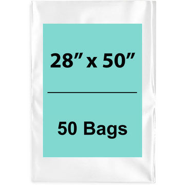 Clear Poly Bags 28" X 50" 50 Bags